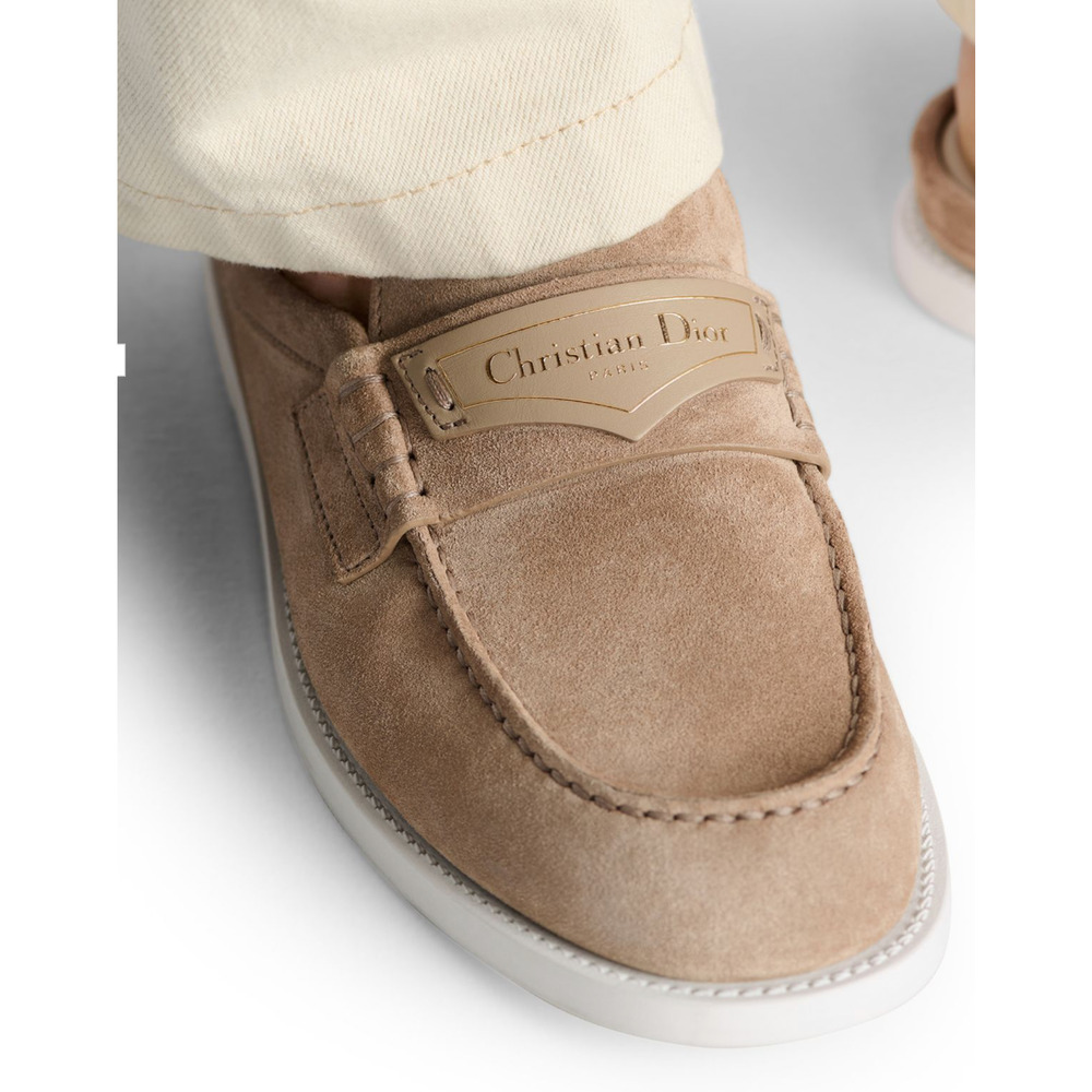 Dior Boy Mule Corde Beige Suede Leather Backless Slip On Logo Loafer Flat 42 - Picture 7 of 16